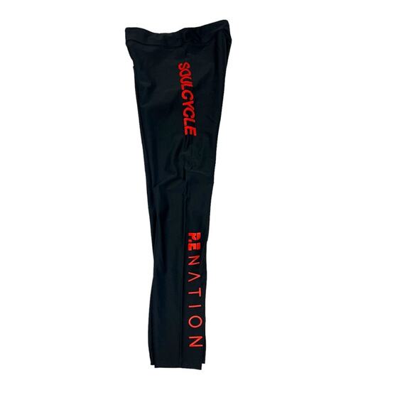 PE Nation x Soul Cycle Leggings Black Red Spell Out Logo Active Pants Women's S - Picture 11 of 16